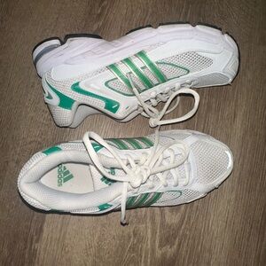 Adidas White and Teal Athletic Shoes women size 7.5